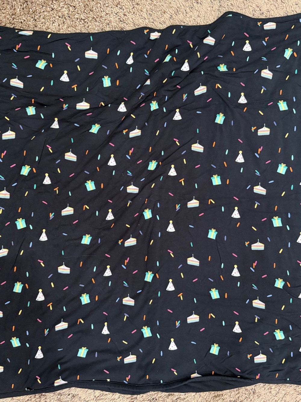 Baby toddle KYTE Blanket in midnight Black with Party Print 1.0 TOG